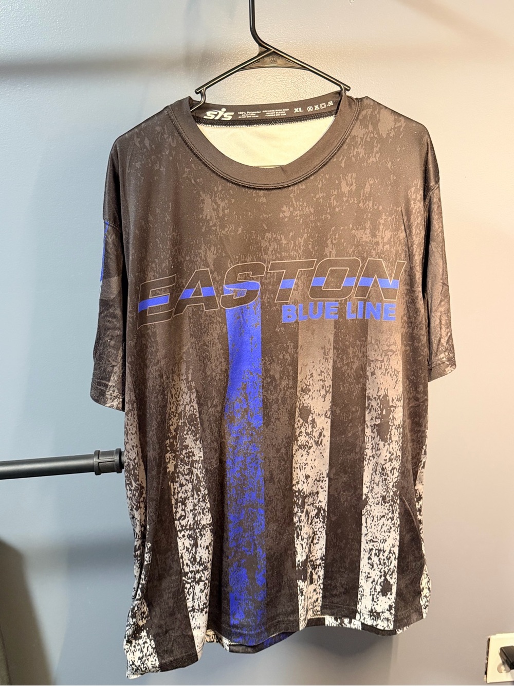 Easton Black Graphic 'Blue Line' Short-Sleeve Crew Shirt